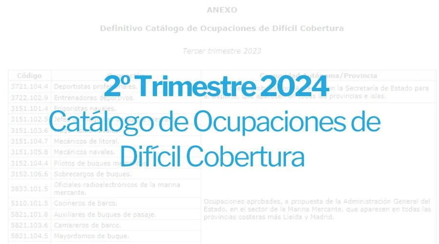 Catálogo de ocupaciones de difícil cobertura