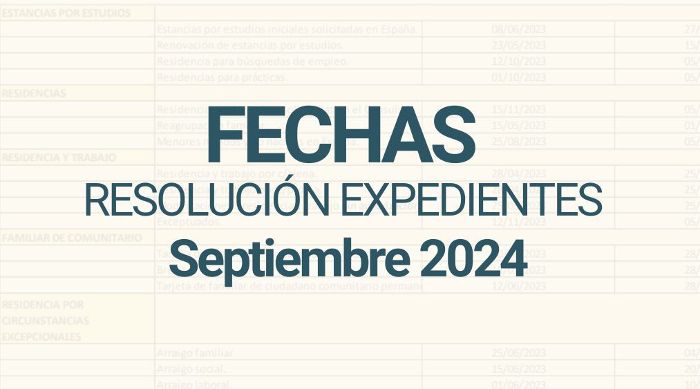 Fechas extranjería septiembre